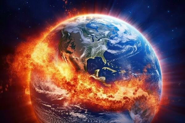 global warming is the long term heating of earth gnerative ai photo